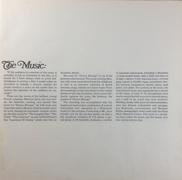 Doctor Zhivago (Original Sound Track Album) | Near Mint (NM) Near Mint (NM)-Music History