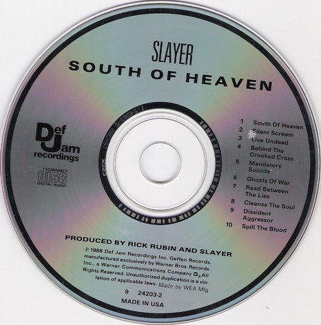 Slayer - South Of Heaven (CD) | Near Mint (NM or M-)-Music History