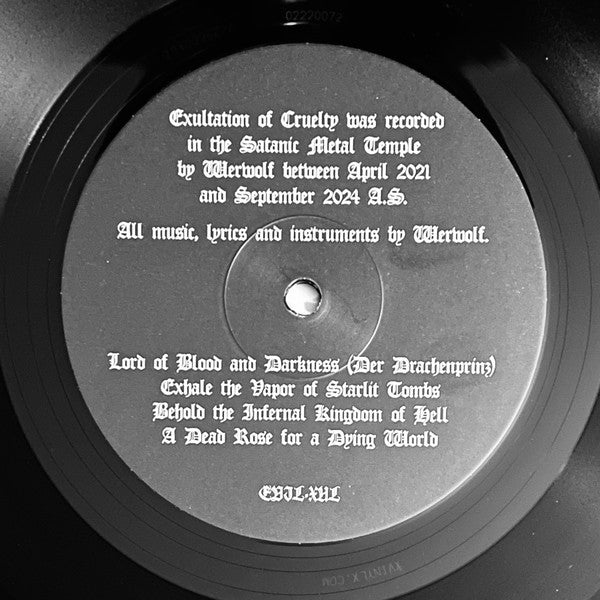 Satanic Warmaster - Exultation Of Cruelty (VINYL) | Near Mint (NM) Near Mint (NM)-Music History