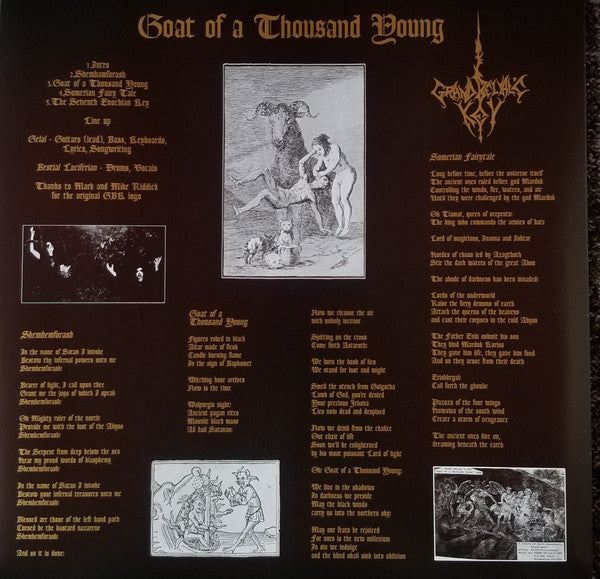 Grand Belial's Key - Goat Of A Thousand Young / Triumph Of The Hordes (VINYL) | Near Mint (NM) Mint (M)-Music History