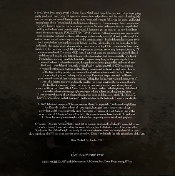 Obscura Arcana Mortis: The Demo Years (10" VINYL) | Near Mint (NM) Near Mint (NM)-Music History