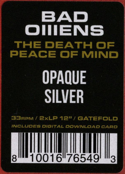 Bad Omens (2) - The Death Of Peace Of Mind (2X LP) *Silver [Opaque]* | Near Mint (NM) Near Mint (NM)-Music History