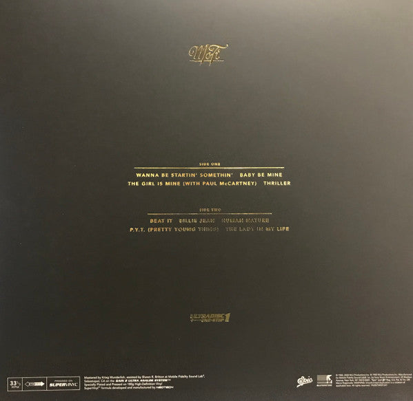 Michael Jackson Thriller Mobile Fidelity Sound Lab, Epic, MJJ Productions LP, Album, Ltd, Num, RE, RM, S/Edition, 180 Mint (M) Mint (M)-Music History