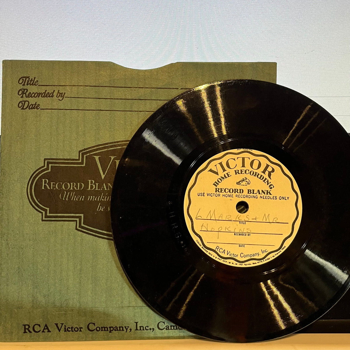 No Artist - Antique Victor Recording Blank Home Recording Record | Very Good Plus (VG+) Near Mint (NM)-Music History