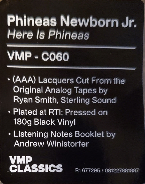 Here Is Phineas (The Piano Artistry Of Phineas Newborn Jr.) | Mint (M) Mint (M)-Music History