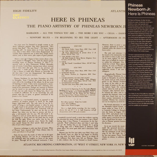 Here Is Phineas (The Piano Artistry Of Phineas Newborn Jr.) | Mint (M) Mint (M)-Music History