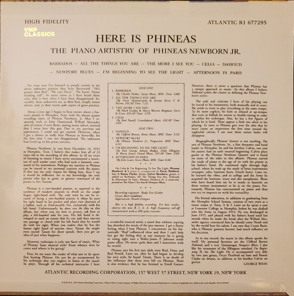 Here Is Phineas (The Piano Artistry Of Phineas Newborn Jr.) | Mint (M) Mint (M)-Music History