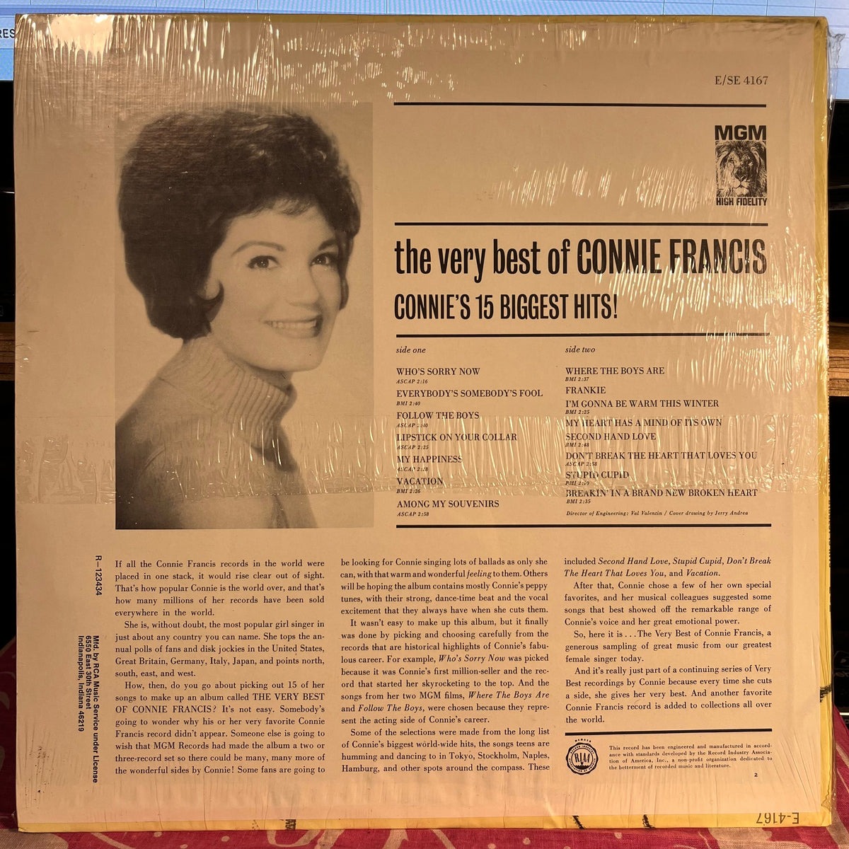 The Very Best Of Connie Francis (Connie's 15 Biggest Hits!) | Mint (M) Mint (M)-Music History