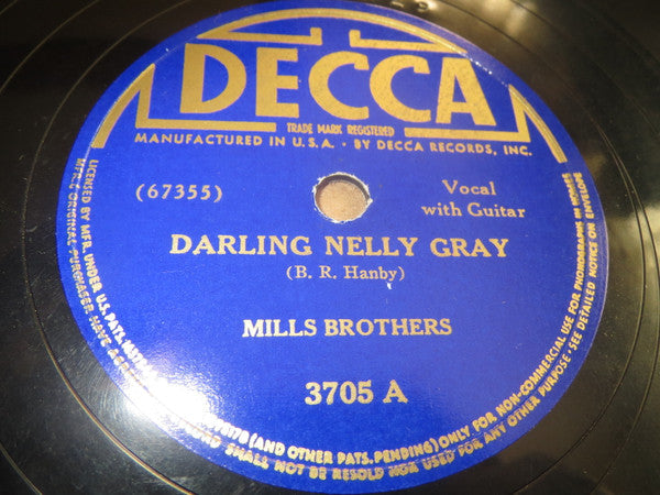 The Mills Brothers - Darling Nelly Gray / Break The News To Mother | Excellent (EX) Generic-Music History