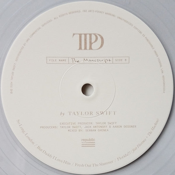 Taylor Swift - The Tortured Poets Department (2X LP) *Phantom Clear* | Near Mint (NM) Near Mint (NM)-Music History
