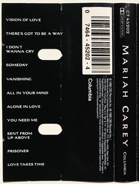 Mariah Carey - Mariah Carey *CASSETTE* | Near Mint (NM) Near Mint (NM)-Music History