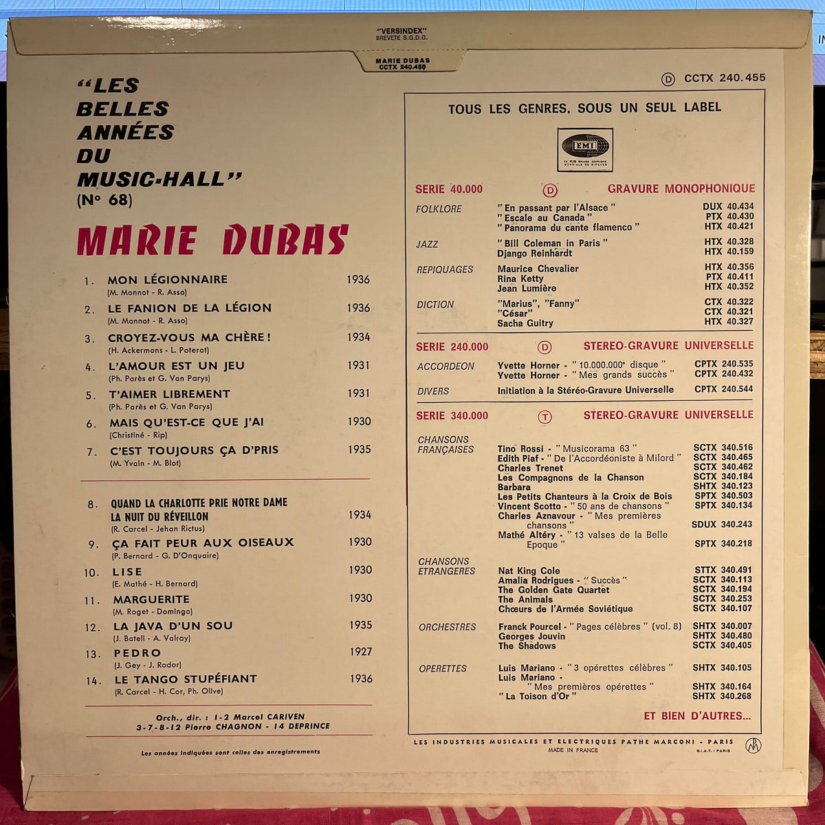 Marie Dubas - Les Belles Années Du Music-Hall N° 68 *FRANCE* | Near Mint (NM) Near Mint (NM)--Music History