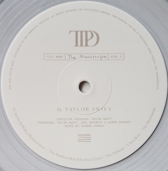 Taylor Swift - The Tortured Poets Department (2X LP) *Phantom Clear* | Near Mint (NM) Near Mint (NM)-Music History