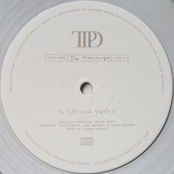 Taylor Swift - The Tortured Poets Department (2X LP) *Phantom Clear* | Near Mint (NM) Near Mint (NM)-Music History