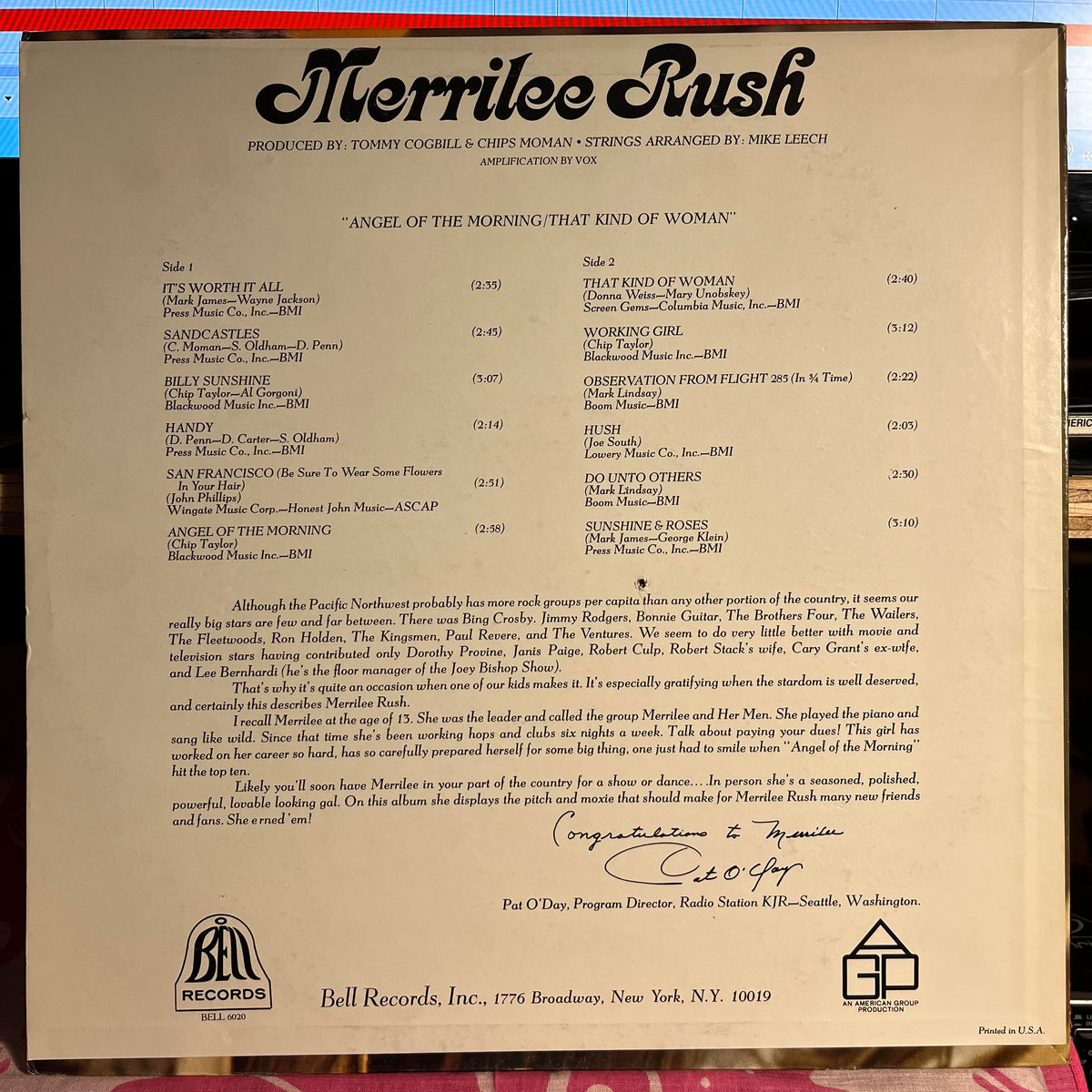 Merrilee & The Turnabouts - Angel Of The Morning *BESTWAY* | Near Mint (NM) Near Mint (NM)-Music History