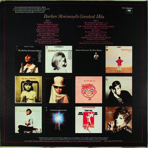 Barbra Streisand - Barbra Streisand's Greatest Hits | Near Mint (NM) Near Mint (NM)-Music History