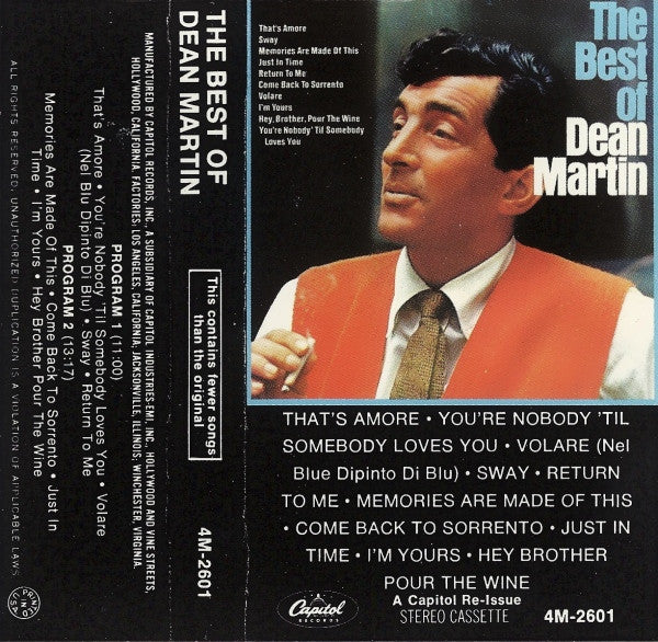 Dean Martin - The Best Of *CASSETTE* | Near Mint (NM) Near Mint (NM)-Music History