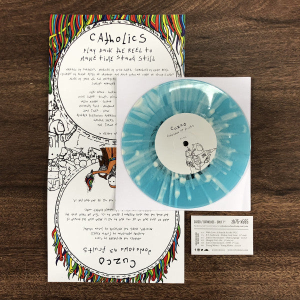 Cuzco / Catholics Split (7" VINYL) *TRANSPARENT BLUE WITH WHITE SPLATTER* | Mint (M) Mint (M)-Music History