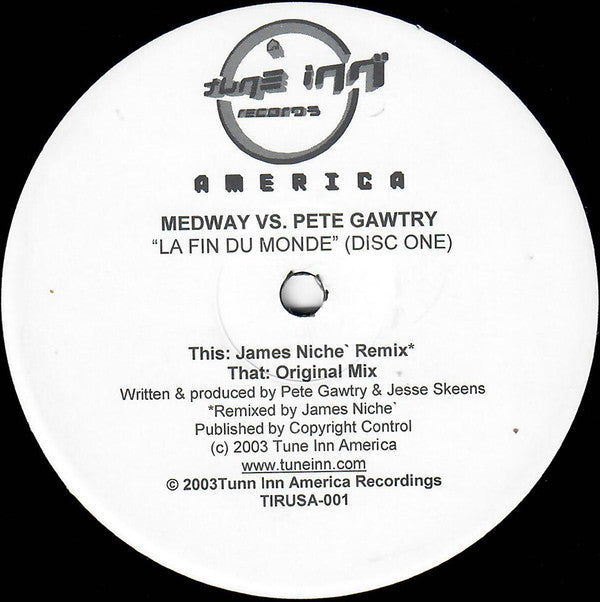 Medway vs. Pete Gawtry - La Fin Du Monde (Disc One) (James Niche Remix / Original Mix) | Near Mint (NM) Near Mint (NM)-Music History