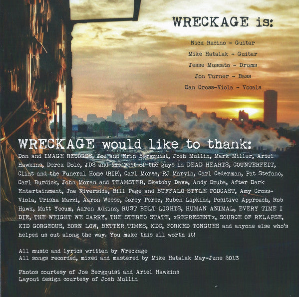 Wreckage (9) - City Of Sunken Eyes (TRANSPARENT RED VINYL 7") | Mint (M) Mint (M)-Music History