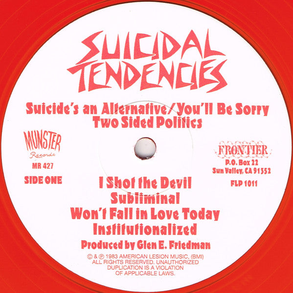 Suicidal Tendencies - Suicidal Tendencies (RED VINYL) | Mint (M) Mint (M)-Music History