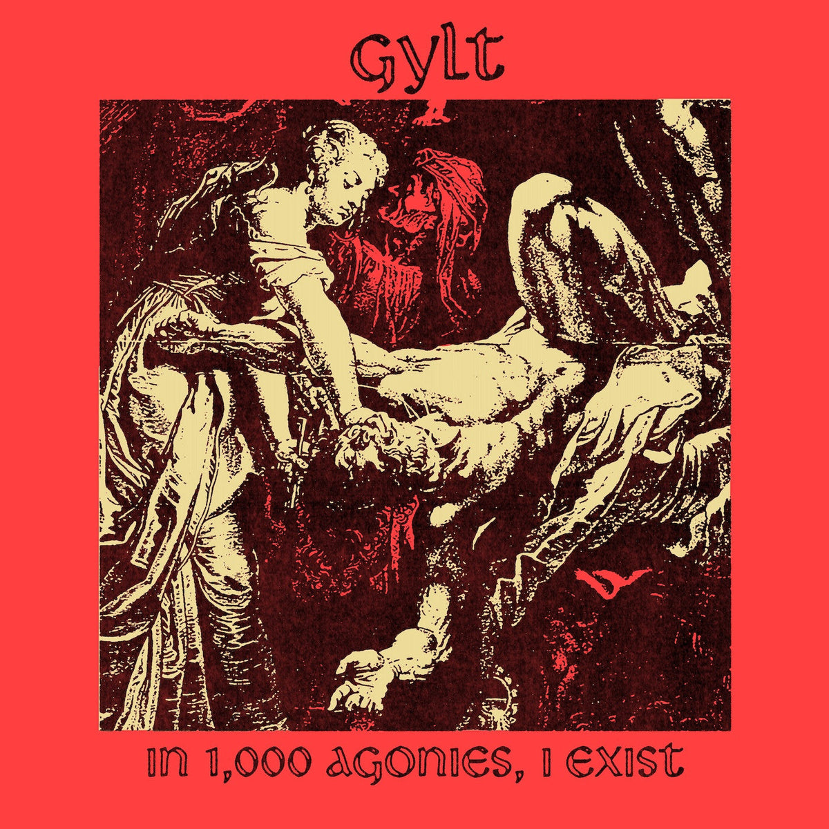 Gylt - In 1000 Agonies, I Exist (TRANSPARENT RED W/ BLACK SPLATTER VINYL 7") | Mint (M) Mint (M)-Music History