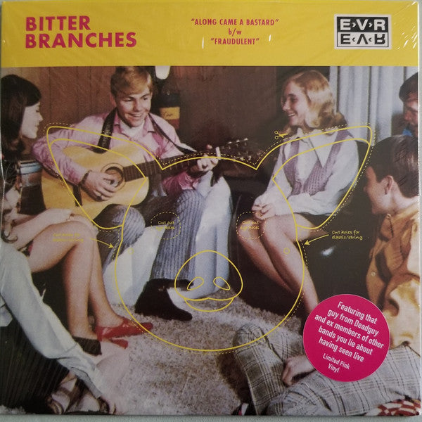 Bitter Branches - Along Came A Bastard b/w Fraudulent )PINK VINYL 7") | Mint (M) Mint (M)-Music History