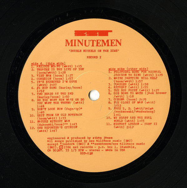 Minutemen - Double Nickels On The Dime (2xVINYL) | Mint (M) Mint (M)-Music History