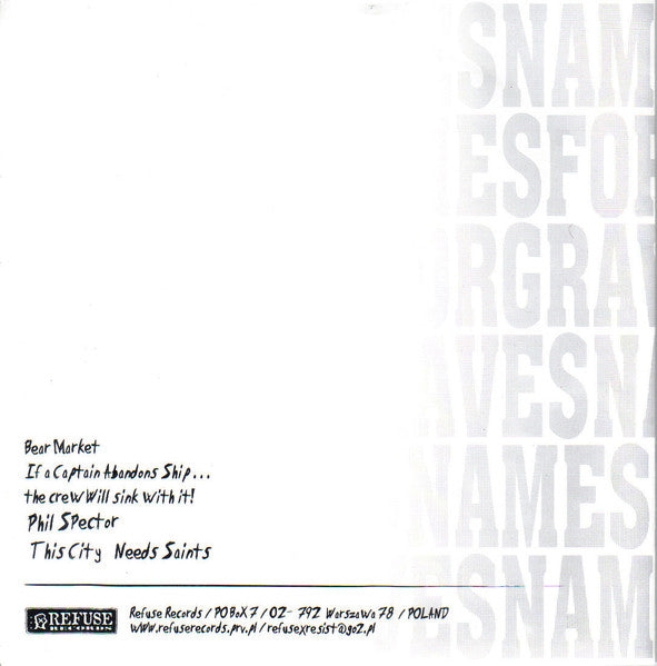Names For Graves - Version 2.1 (VINYL 7") | Mint (M) Mint (M)-Music History