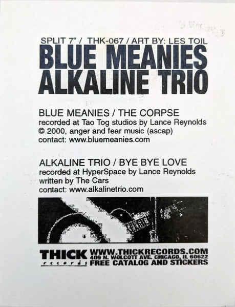 Alkaline Trio / Blue Meanies (VINYL 7" PICTURE DISC) | Mint (M) Mint (M)-Music History