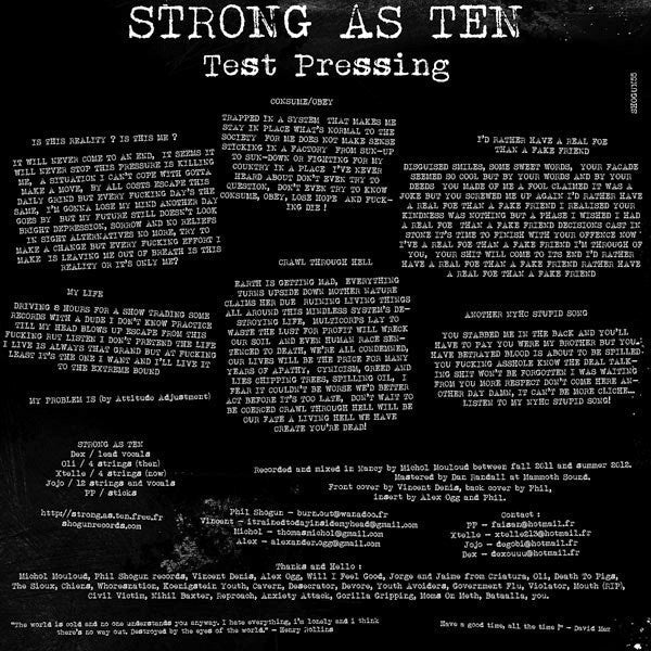 Strong As Ten - Test Pressing (VINYL 7") | Mint (M) Mint (M)-Music History