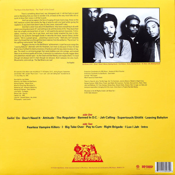 Bad Brains (RED VINYL) |-Music History