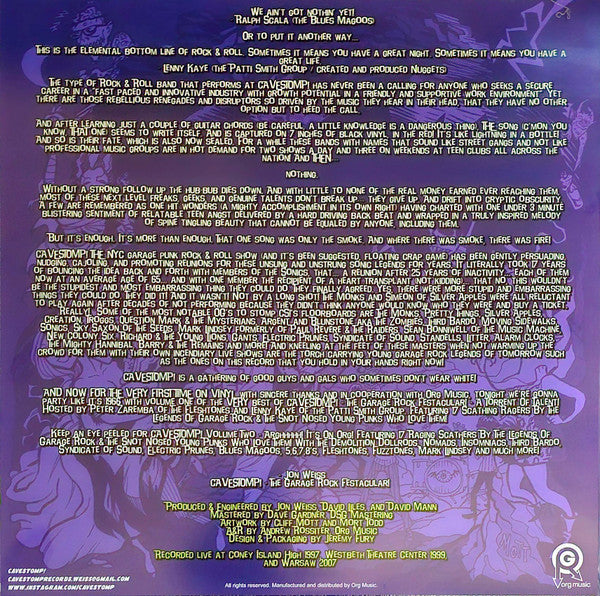 Various - Cavestomp! The Garage Rock Festacular! Presents A Torrent Of Talent! Volume One! | Mint (M) Mint (M)-Music History