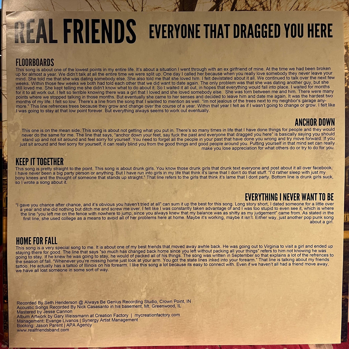 Real Friends - Everyone That Dragged You Here *WHITE* | Near Mint (NM) Near Mint (NM)-Music History