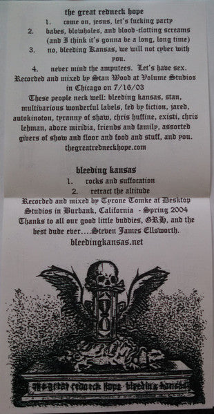 The Great Redneck Hope - Split 7" (CLEAR 7" VINYL) | Near Mint (NM or M-) Excellent+ (EX+)-Music History