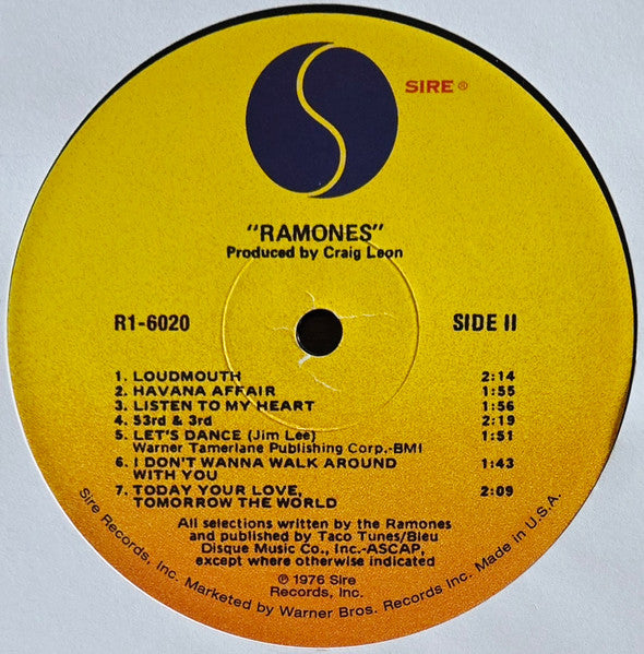 Ramones - Ramones (180G VINYL LP SIRE R1-6020 2011) | Near Mint (NM or M-) Near Mint (NM)-Music History
