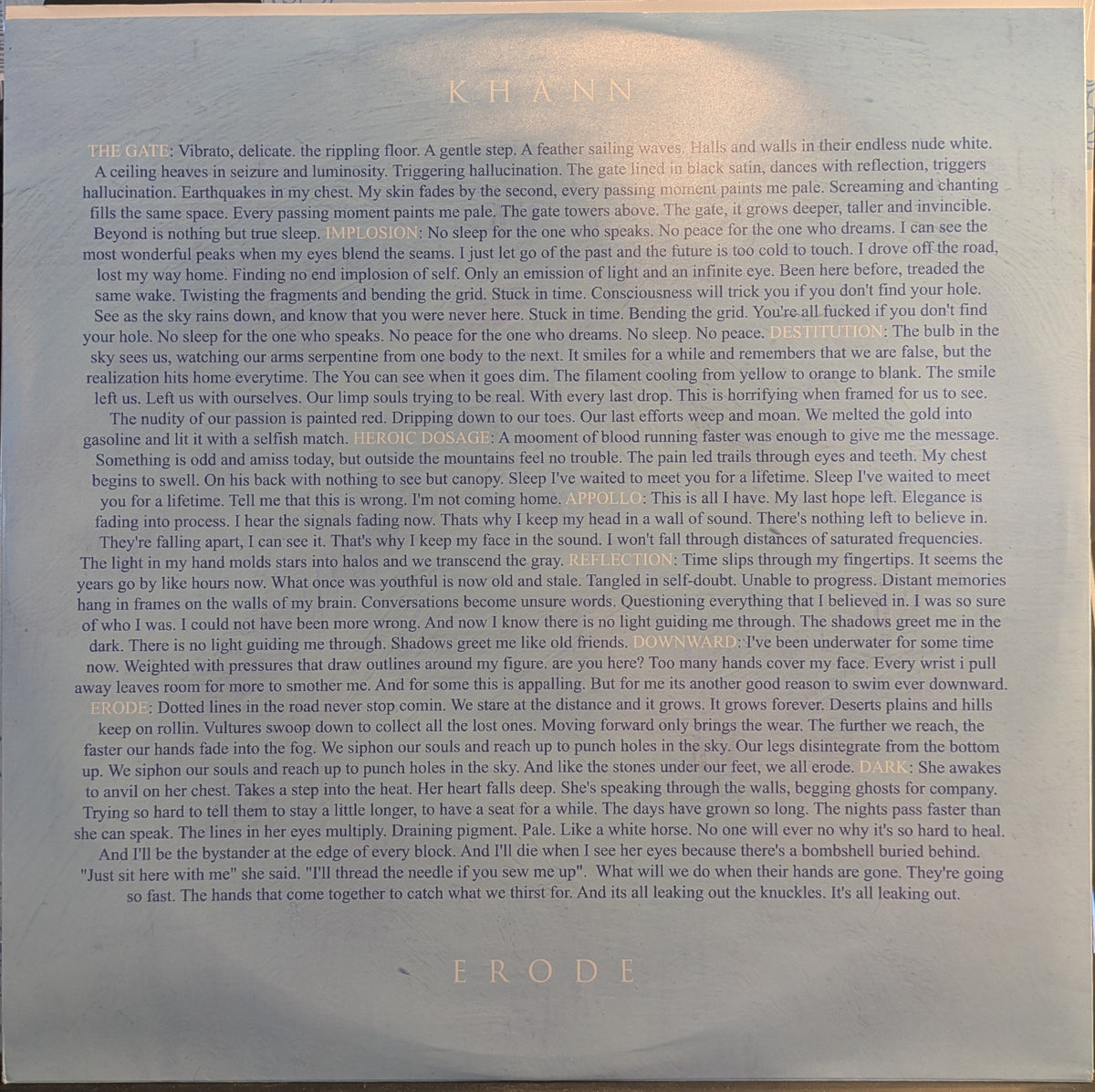 Khann - Erode (BLUE MARBLED VINYL) | Near Mint (NM or M-)-Music History