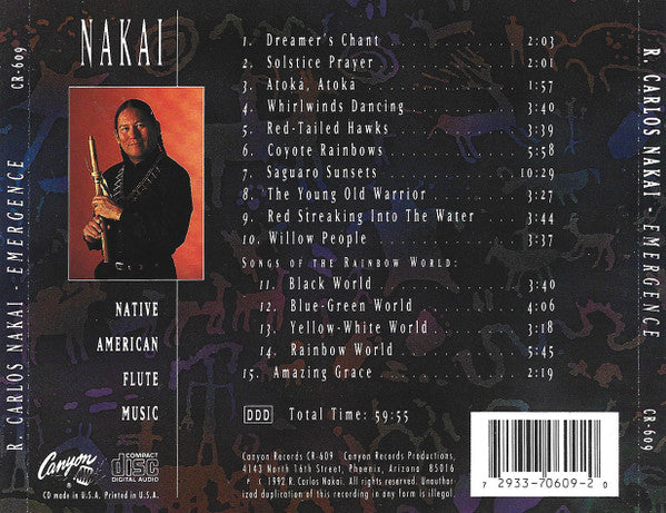 R. Carlos Nakai - Emergence: Songs Of The Rainbow World - Native American Flute Music (CD) | Near Mint (NM) Near Mint (NM)--Music History