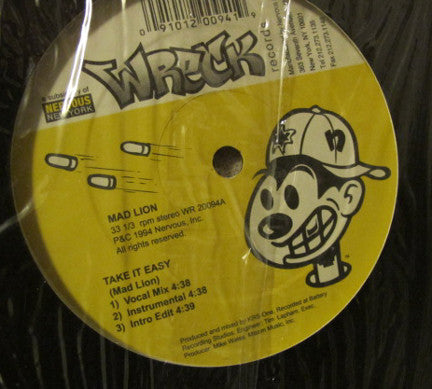 Mad Lion - Take It Easy / Big Box Of Blunts (VINYL 12" WRECK WR 20094) | Excellent (EX) Near Mint (NM)-Music History