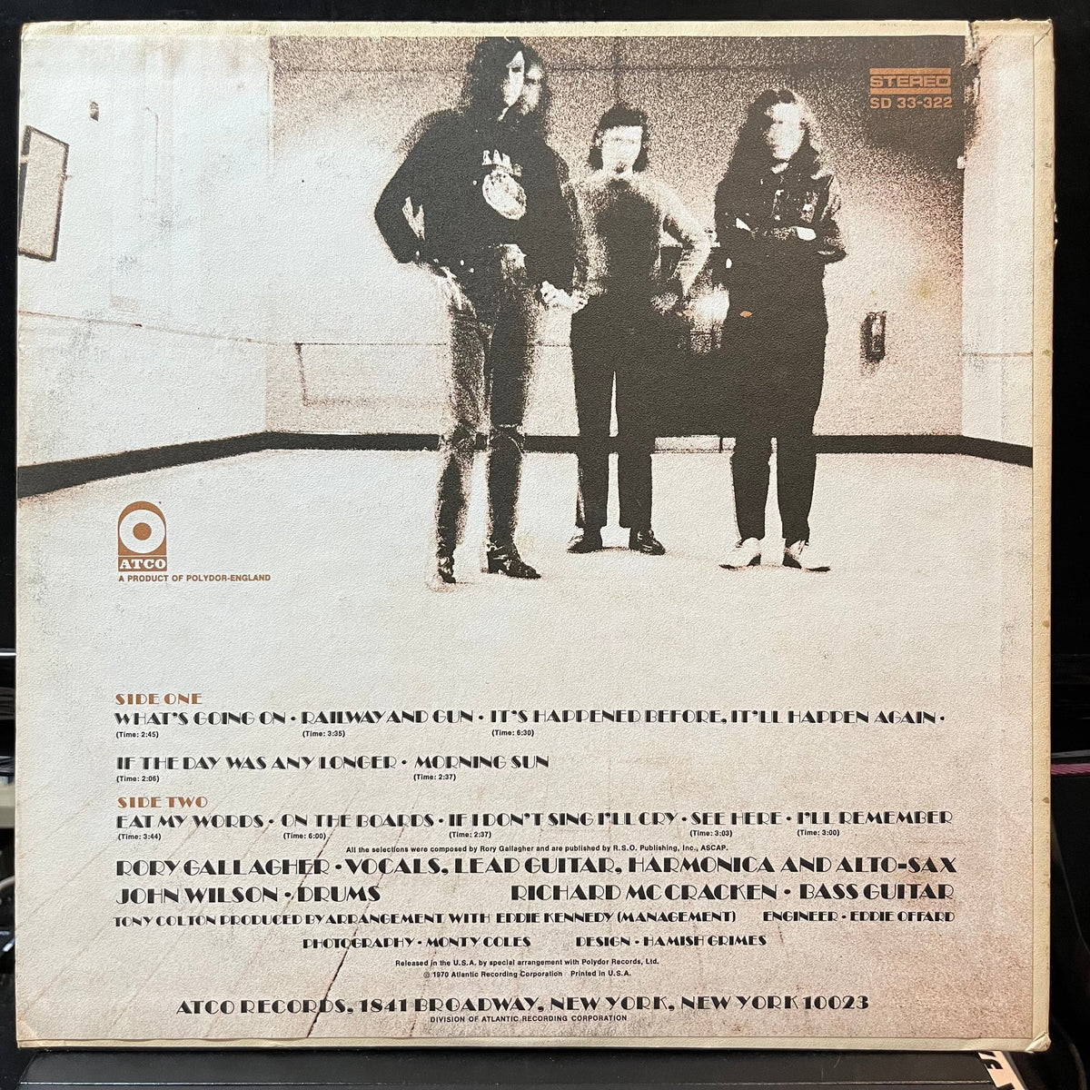 Taste - On The Boards (VINYL LP ATCO SD 33-322 1970) | USED Near Mint (NM or M-) Very Good Plus Plus (VG++)-Music History