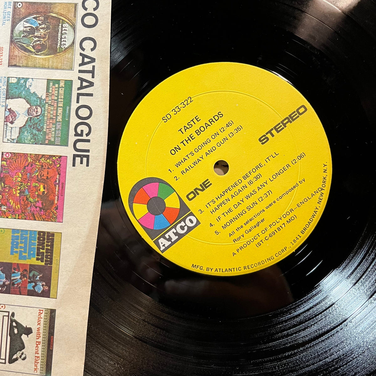 Taste - On The Boards (VINYL LP ATCO SD 33-322 1970) | USED Near Mint (NM or M-) Very Good Plus Plus (VG++)-Music History