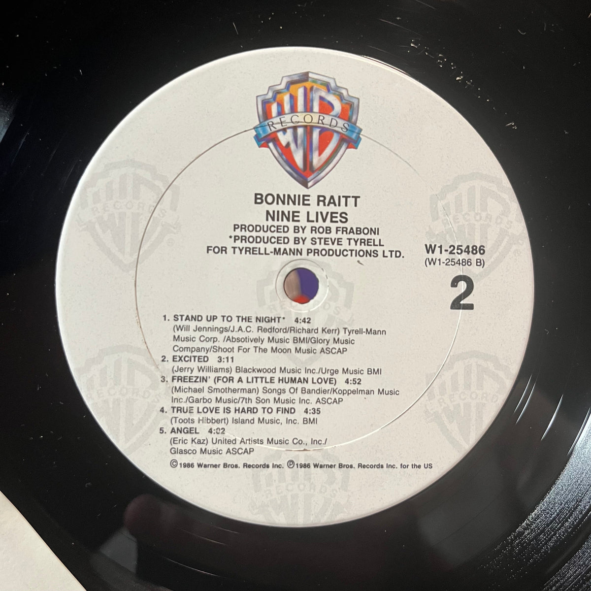 Bonnie Raitt - Nine Lives (VINYL LP WARNER BROS. 9 W1-25486 1986) | Near Mint (NM or M-) Near Mint- (NM-)-Music History