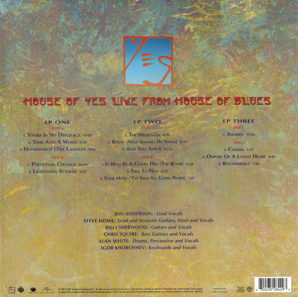 Yes - House Of Yes: Live From The House Of Blues (3xCOLOR VINYL) | Mint (M) Mint (M)-Music History