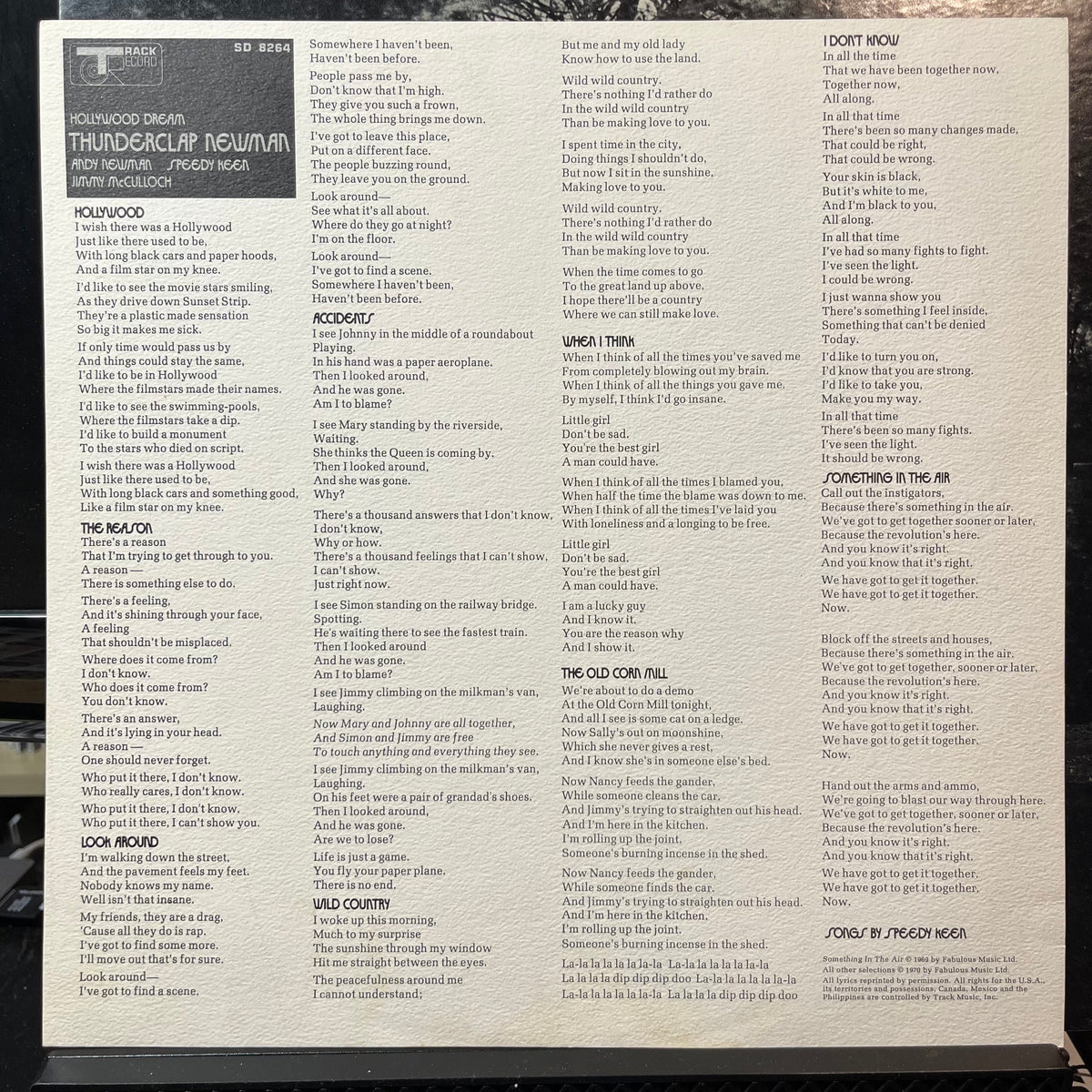 Thunderclap Newman - Hollywood Dream (VINYL LP TRACK RECORD SD 8264 1970) | USED Near Mint- (NM-) Very Good (VG)-Music History