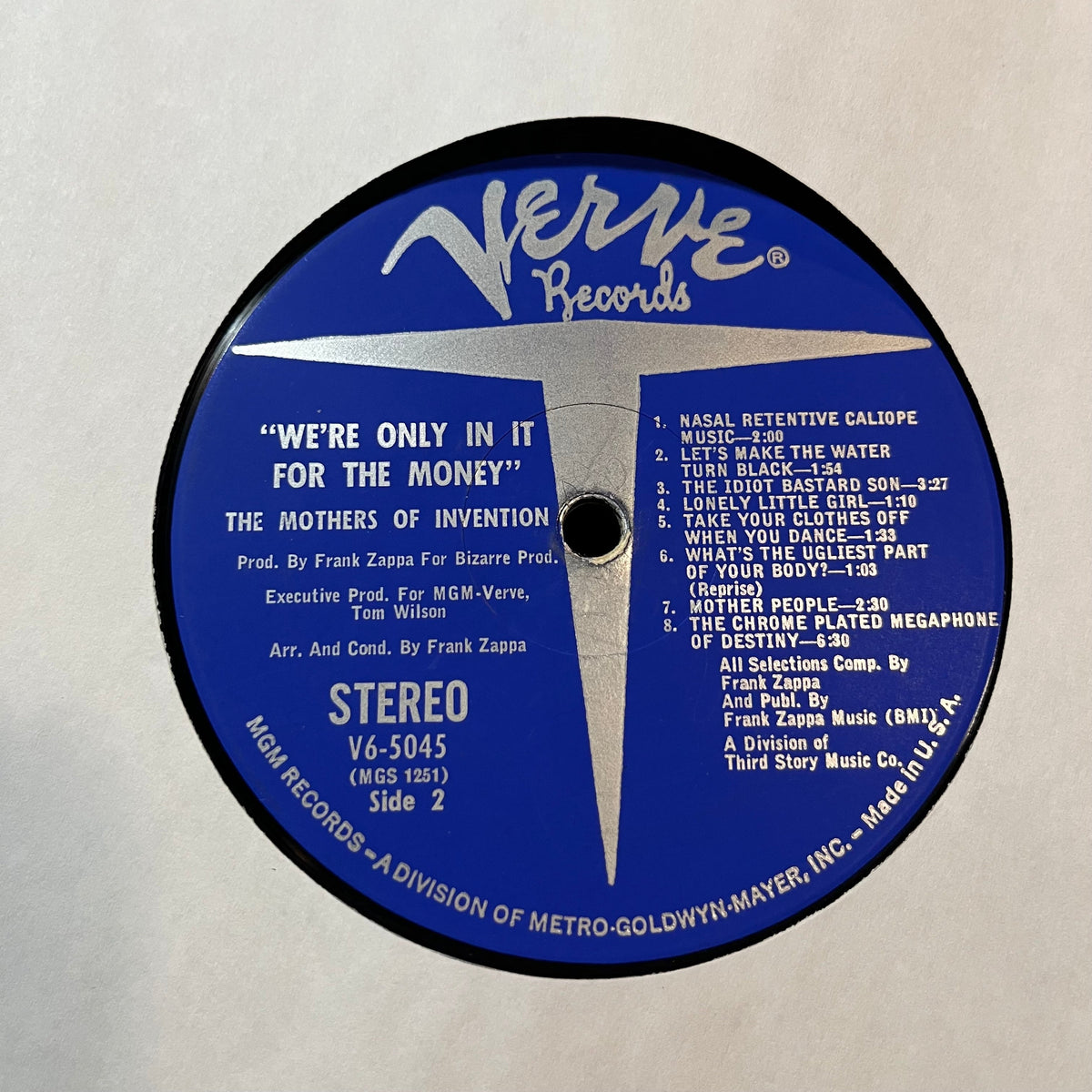 The Mothers Of Invention - We're Only In It For The Money (VINYL LP VERVE V/V6 5045X 1968) | Very Good (VG) Very Good (VG)-Music History