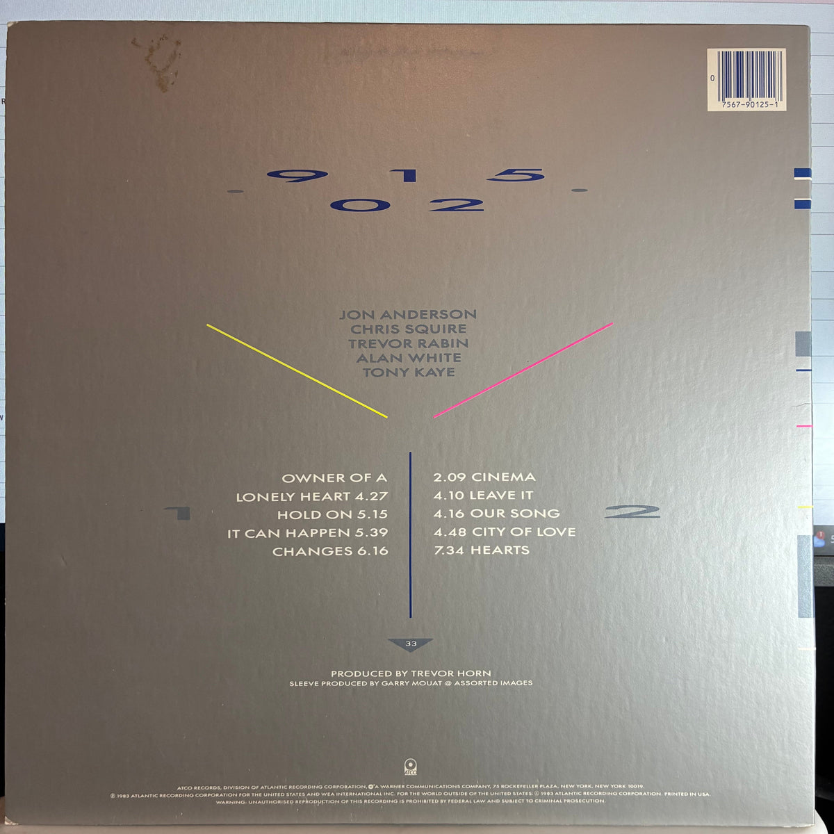 Yes - 90125 (VINYL) | Excellent+ (EX+) Excellent (EX)-Music History
