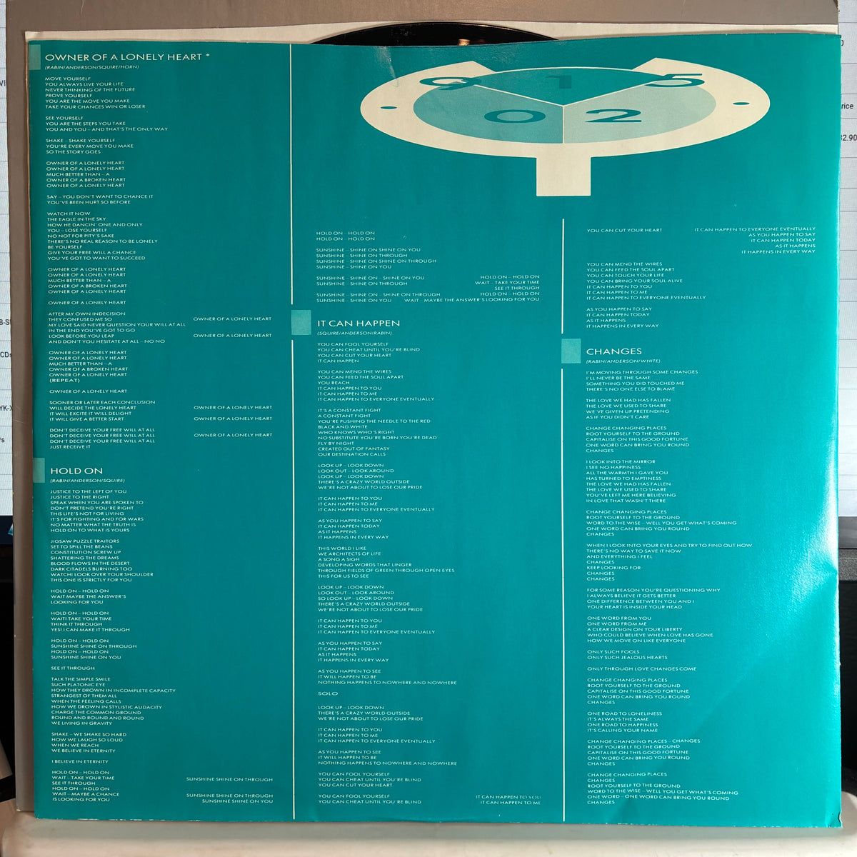 Yes - 90125 (VINYL) | Excellent+ (EX+) Excellent (EX)-Music History