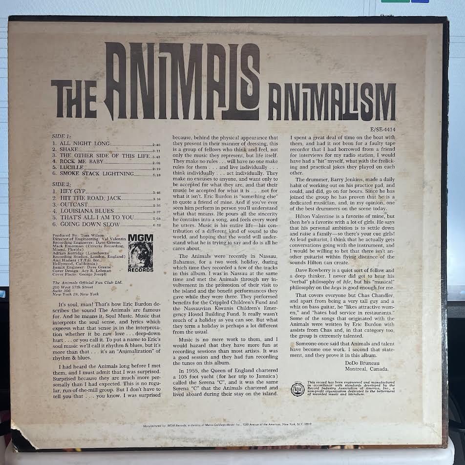 The Animals - Animalism (VINYL) | Excellent+ (EX+) Excellent (EX)-Music History