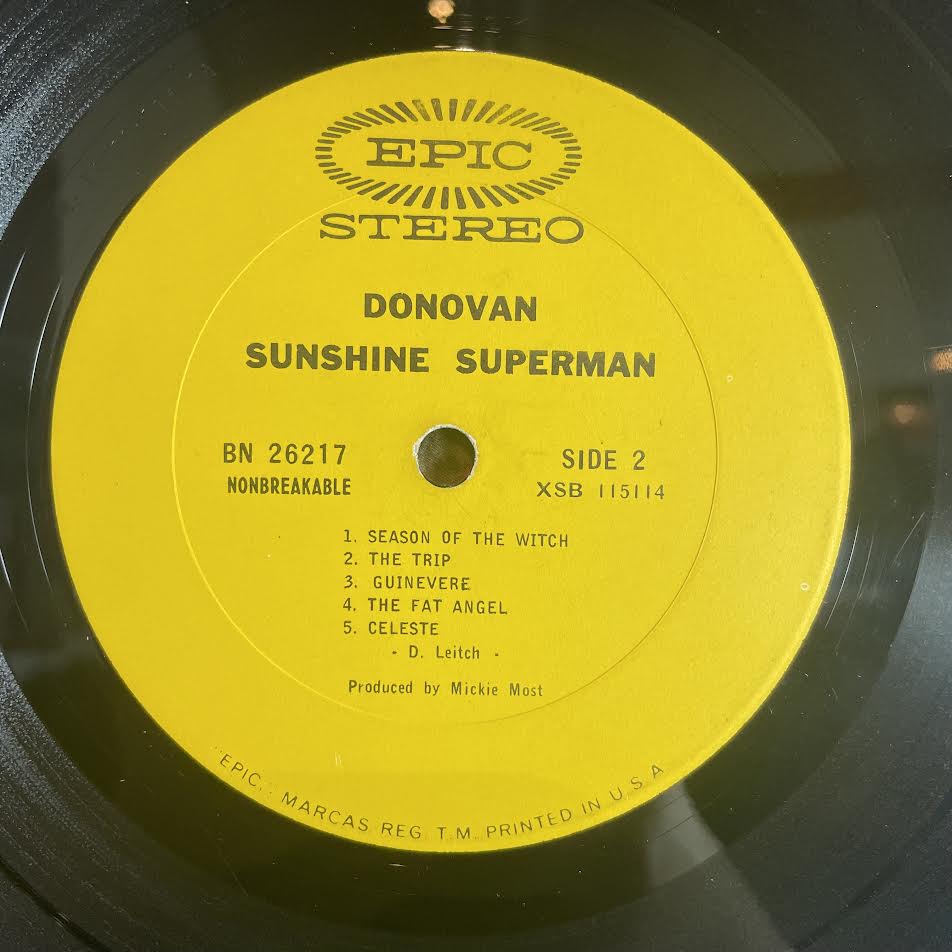 Donovan - Sunshine Superman (VINYL) | Excellent (EX) Excellent+ (EX+)-Music History
