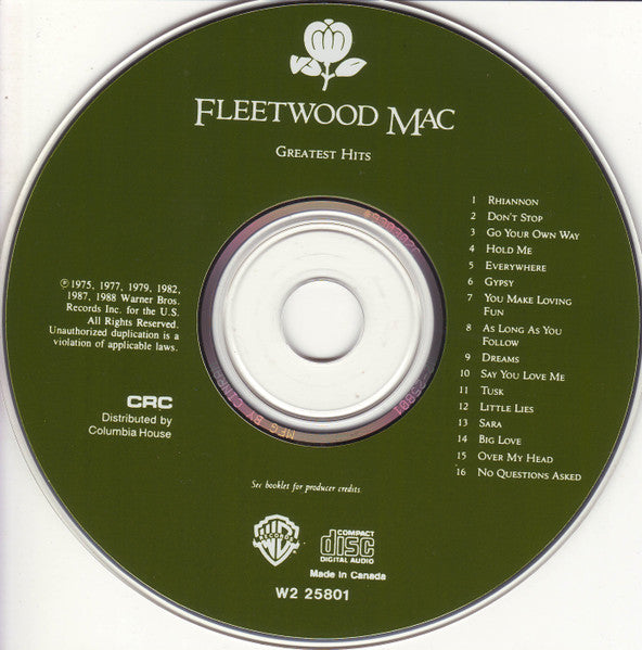 Fleetwood Mac - Greatest Hits (CD CANADA) | Excellent (EX)-Music History